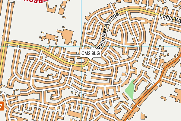 CM2 9LG map - OS VectorMap District (Ordnance Survey)