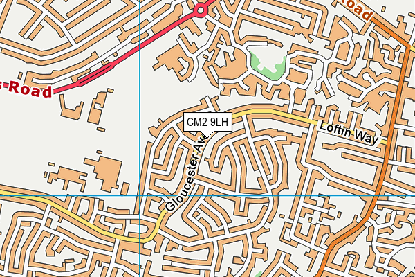 CM2 9LH map - OS VectorMap District (Ordnance Survey)