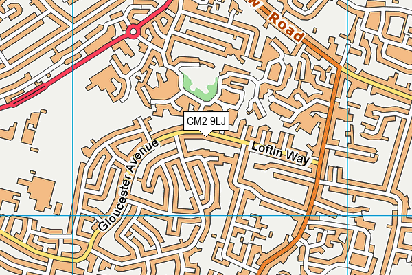 CM2 9LJ map - OS VectorMap District (Ordnance Survey)