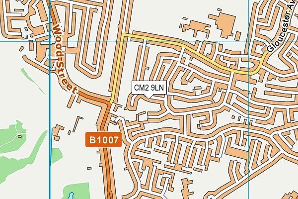 CM2 9LN map - OS VectorMap District (Ordnance Survey)