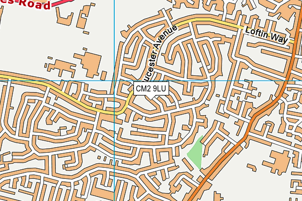 CM2 9LU map - OS VectorMap District (Ordnance Survey)