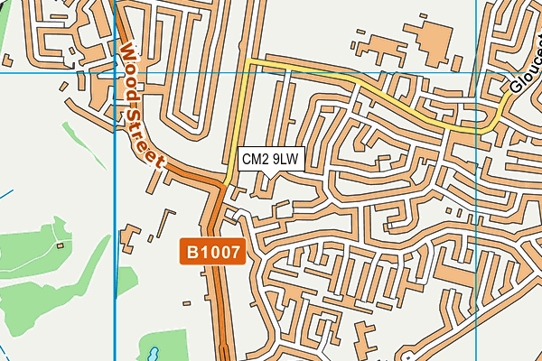 CM2 9LW map - OS VectorMap District (Ordnance Survey)