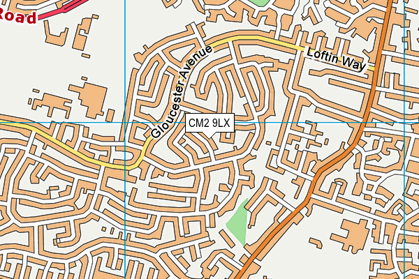 CM2 9LX map - OS VectorMap District (Ordnance Survey)