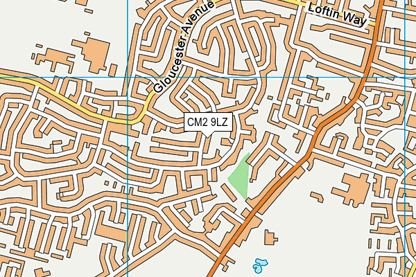 CM2 9LZ map - OS VectorMap District (Ordnance Survey)