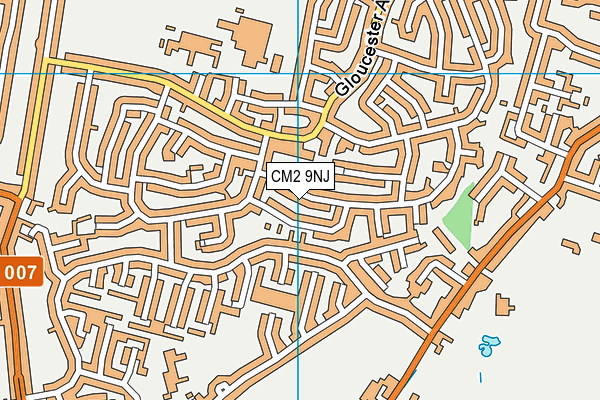 CM2 9NJ map - OS VectorMap District (Ordnance Survey)