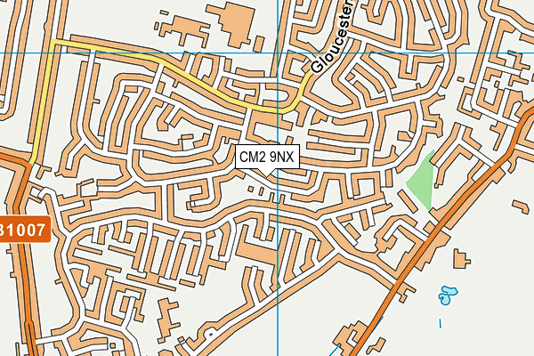 CM2 9NX map - OS VectorMap District (Ordnance Survey)