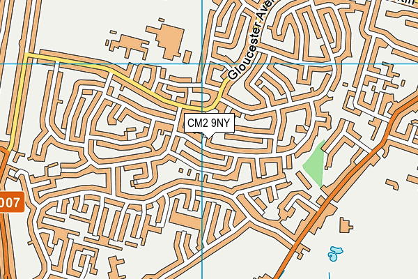 CM2 9NY map - OS VectorMap District (Ordnance Survey)