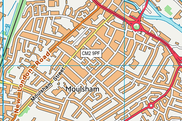 CM2 9PF map - OS VectorMap District (Ordnance Survey)