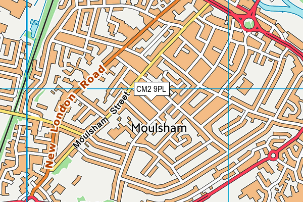 CM2 9PL map - OS VectorMap District (Ordnance Survey)