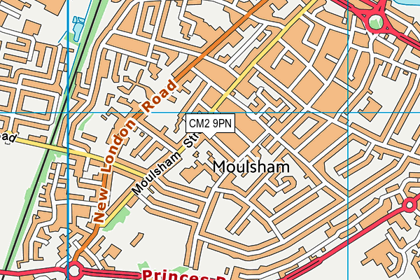 CM2 9PN map - OS VectorMap District (Ordnance Survey)