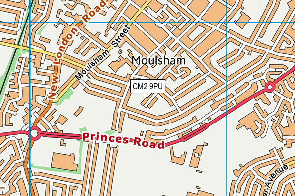 CM2 9PU map - OS VectorMap District (Ordnance Survey)