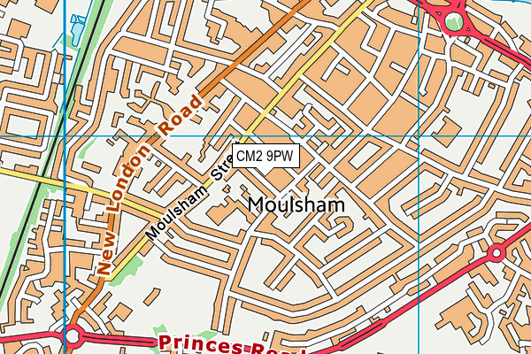 CM2 9PW map - OS VectorMap District (Ordnance Survey)