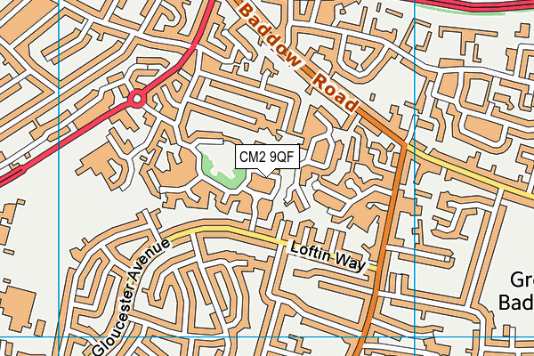 CM2 9QF map - OS VectorMap District (Ordnance Survey)