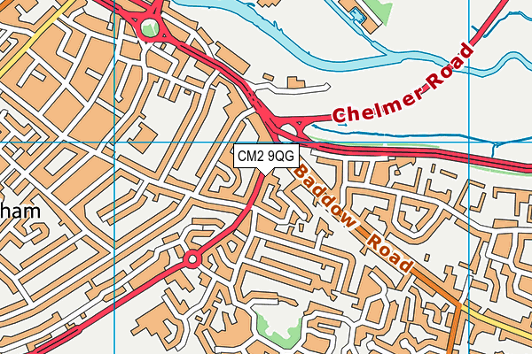 CM2 9QG map - OS VectorMap District (Ordnance Survey)