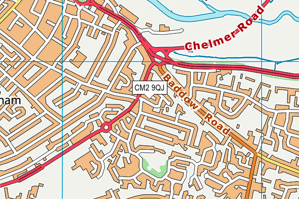 CM2 9QJ map - OS VectorMap District (Ordnance Survey)