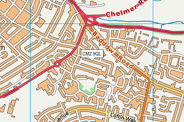 CM2 9QL map - OS VectorMap District (Ordnance Survey)