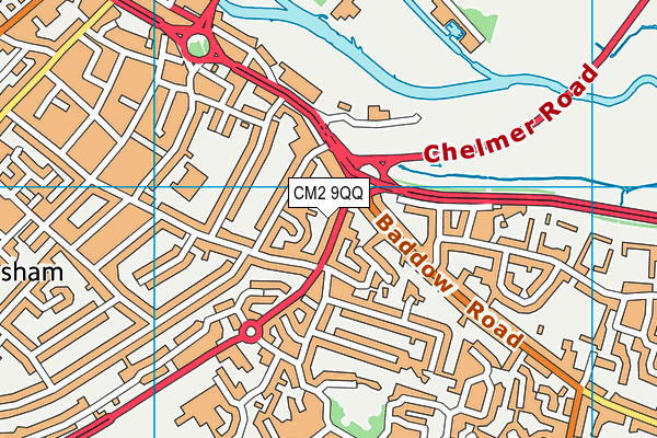 CM2 9QQ map - OS VectorMap District (Ordnance Survey)