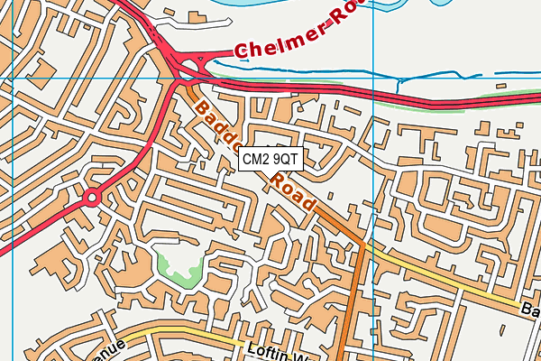 CM2 9QT map - OS VectorMap District (Ordnance Survey)