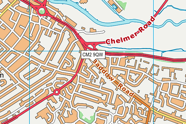 CM2 9QW map - OS VectorMap District (Ordnance Survey)