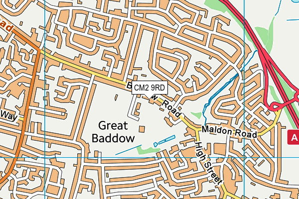 CM2 9RD map - OS VectorMap District (Ordnance Survey)