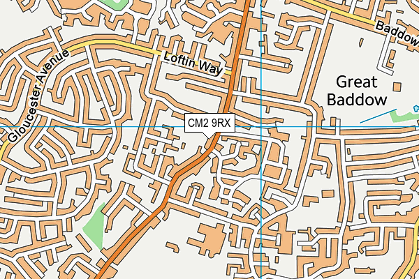 CM2 9RX map - OS VectorMap District (Ordnance Survey)