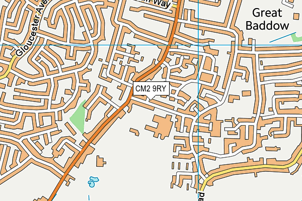 CM2 9RY map - OS VectorMap District (Ordnance Survey)