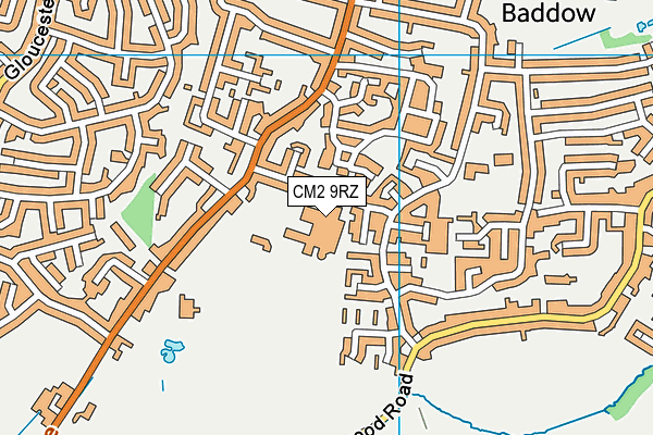 Great Baddow High School map (CM2 9RZ) - OS VectorMap District (Ordnance Survey)
