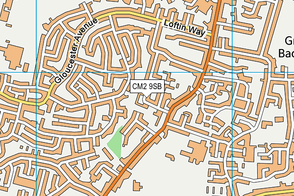 CM2 9SB map - OS VectorMap District (Ordnance Survey)