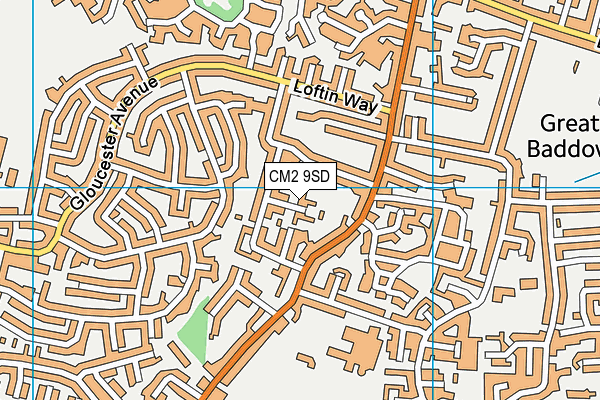 CM2 9SD map - OS VectorMap District (Ordnance Survey)