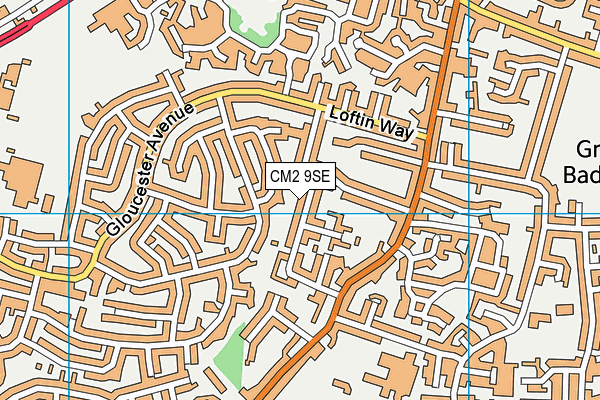 CM2 9SE map - OS VectorMap District (Ordnance Survey)