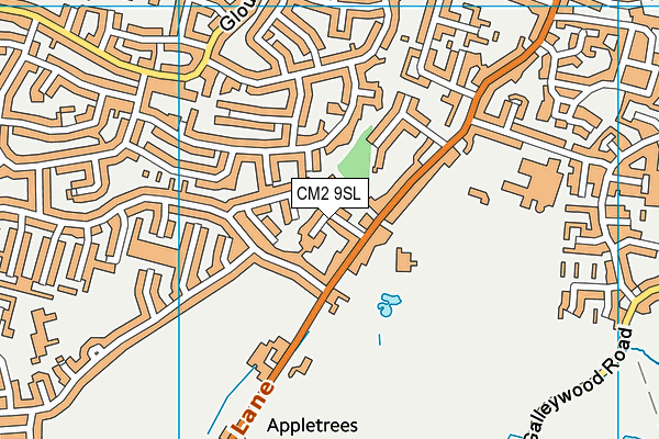 CM2 9SL map - OS VectorMap District (Ordnance Survey)