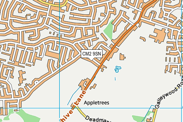 CM2 9SN map - OS VectorMap District (Ordnance Survey)