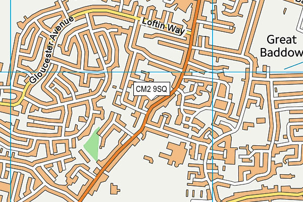 CM2 9SQ map - OS VectorMap District (Ordnance Survey)