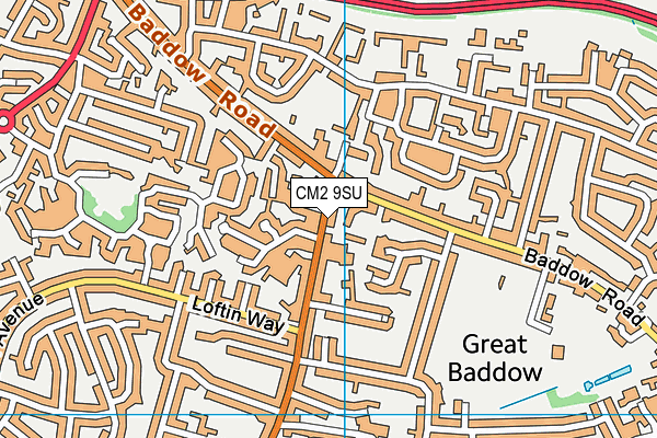 CM2 9SU map - OS VectorMap District (Ordnance Survey)