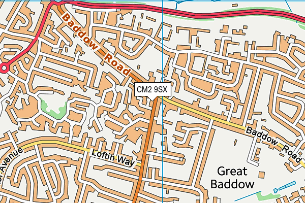 CM2 9SX map - OS VectorMap District (Ordnance Survey)