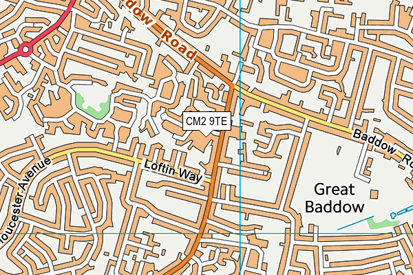 CM2 9TE map - OS VectorMap District (Ordnance Survey)