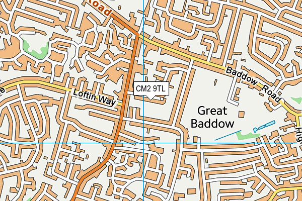 CM2 9TL map - OS VectorMap District (Ordnance Survey)