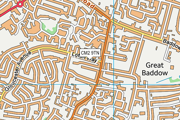 CM2 9TN map - OS VectorMap District (Ordnance Survey)