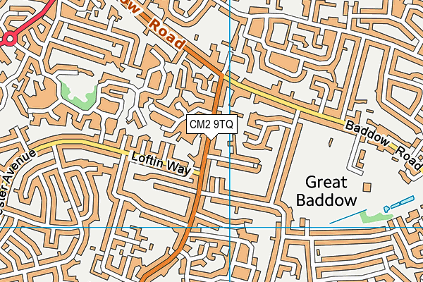 CM2 9TQ map - OS VectorMap District (Ordnance Survey)