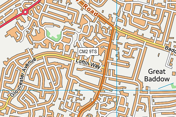 CM2 9TS map - OS VectorMap District (Ordnance Survey)