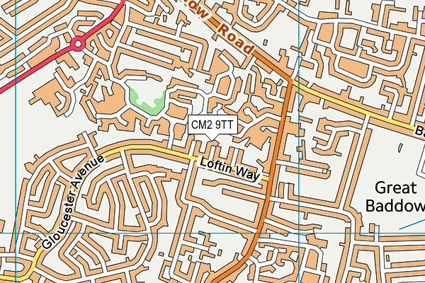 CM2 9TT map - OS VectorMap District (Ordnance Survey)