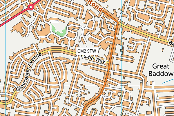 CM2 9TW map - OS VectorMap District (Ordnance Survey)