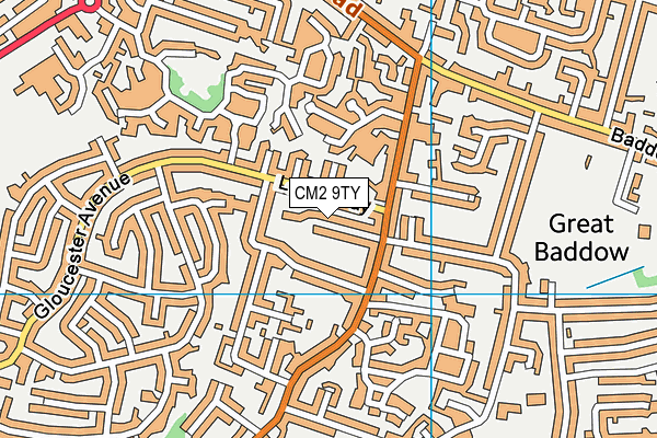 CM2 9TY map - OS VectorMap District (Ordnance Survey)