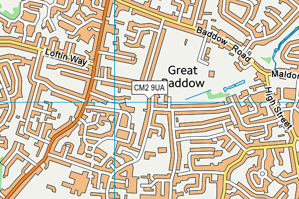 CM2 9UA map - OS VectorMap District (Ordnance Survey)