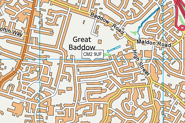 CM2 9UF map - OS VectorMap District (Ordnance Survey)