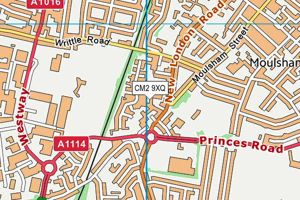 CM2 9XQ map - OS VectorMap District (Ordnance Survey)