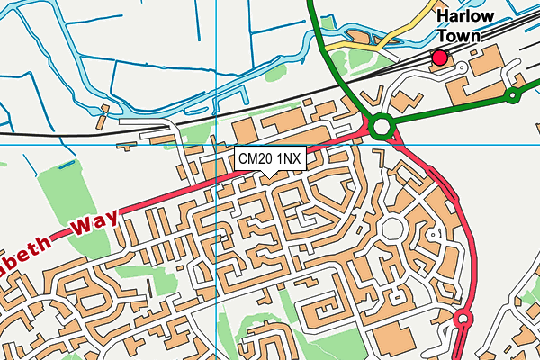 CM20 1NX map - OS VectorMap District (Ordnance Survey)