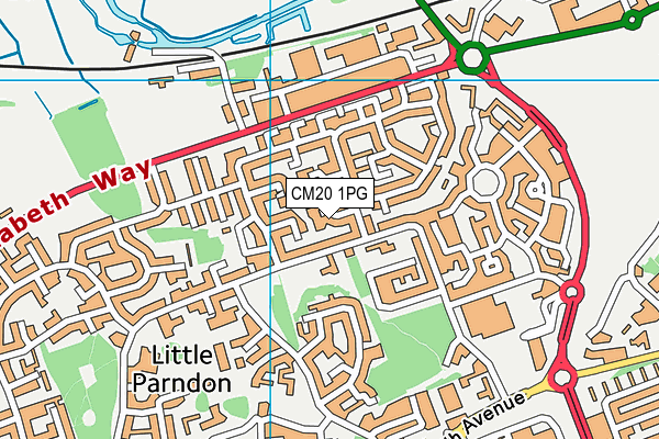 CM20 1PG map - OS VectorMap District (Ordnance Survey)