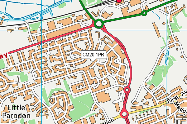 CM20 1PR map - OS VectorMap District (Ordnance Survey)