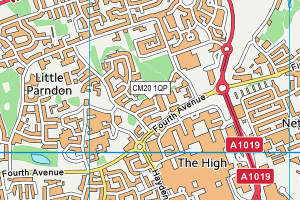 Ripped Gym (Harlow) map (CM20 1QP) - OS VectorMap District (Ordnance Survey)